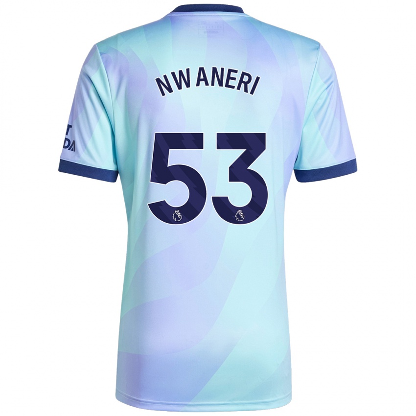 Niño Camiseta Ethan Nwaneri #53 Agua Equipación Tercera 2024/25 La Camisa Argentina