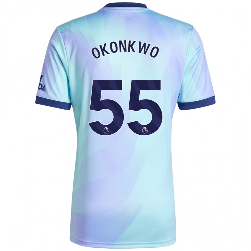 Niño Camiseta Brian Okonkwo #55 Agua Equipación Tercera 2024/25 La Camisa Argentina