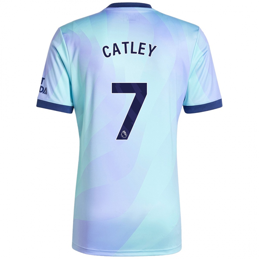 Niño Camiseta Stephanie Catley #7 Agua Equipación Tercera 2024/25 La Camisa Argentina