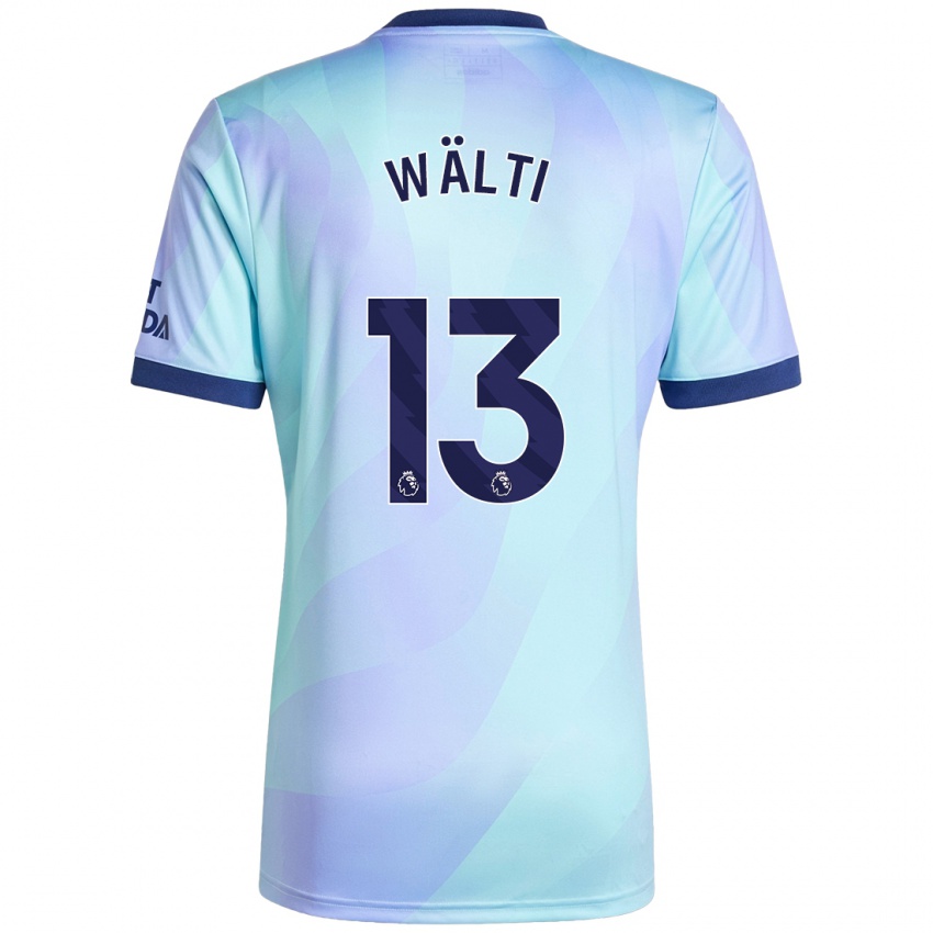 Niño Camiseta Lia Wälti #13 Agua Equipación Tercera 2024/25 La Camisa Argentina