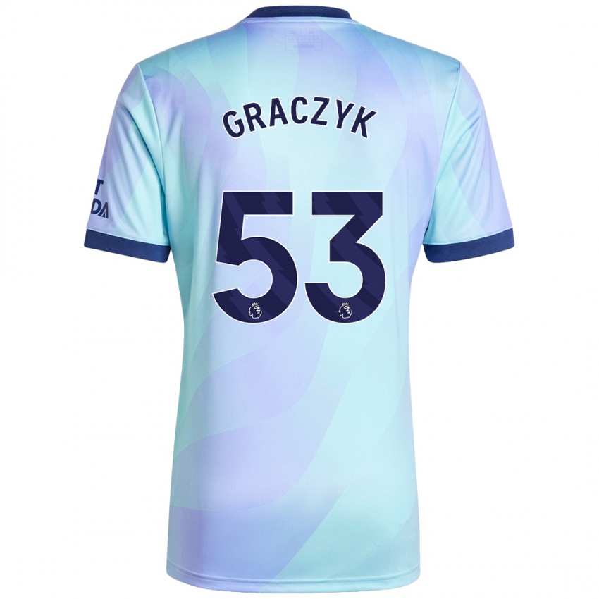 Niño Camiseta Hubert Graczyk #53 Agua Equipación Tercera 2024/25 La Camisa Argentina