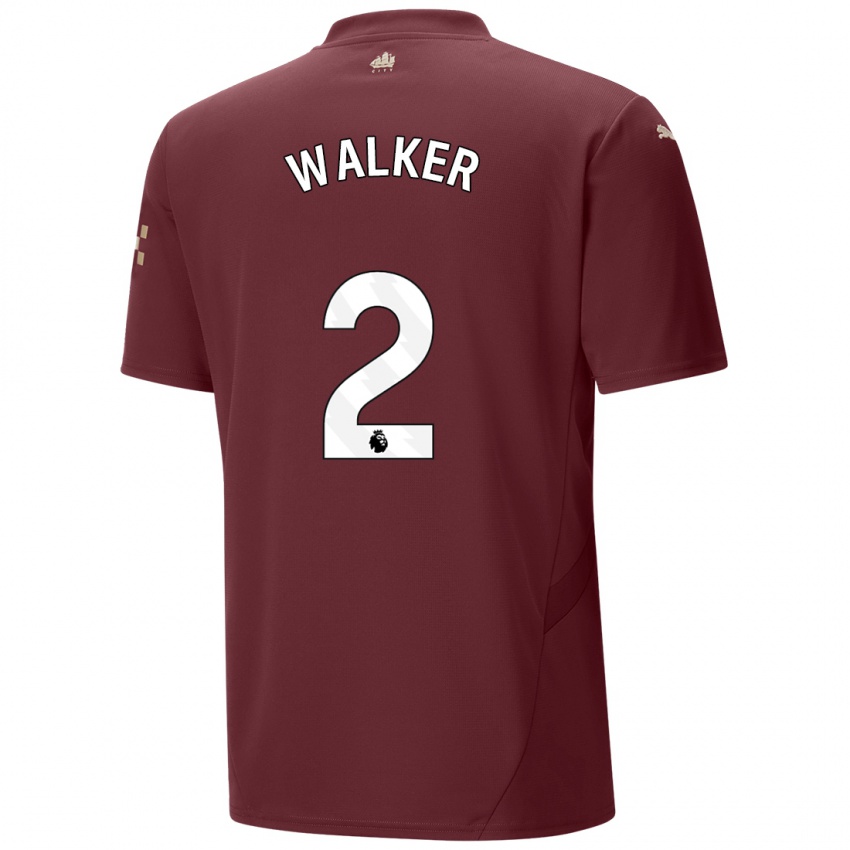 Niño Camiseta Kyle Walker #2 Granate Equipación Tercera 2024/25 La Camisa Argentina