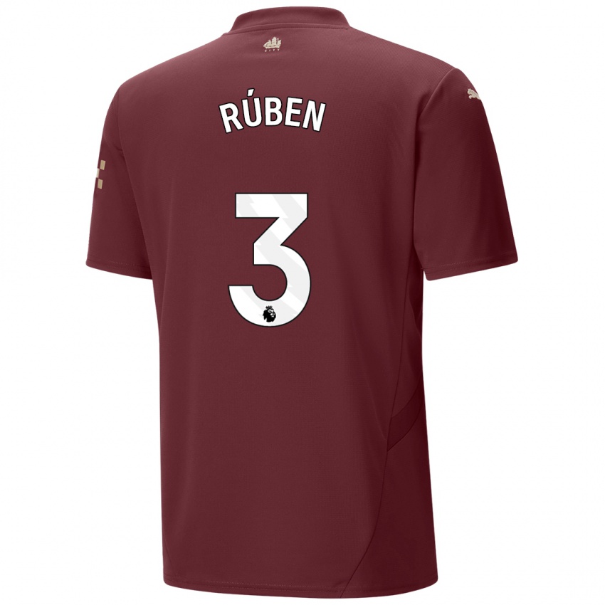 Niño Camiseta Ruben Dias #3 Granate Equipación Tercera 2024/25 La Camisa Argentina