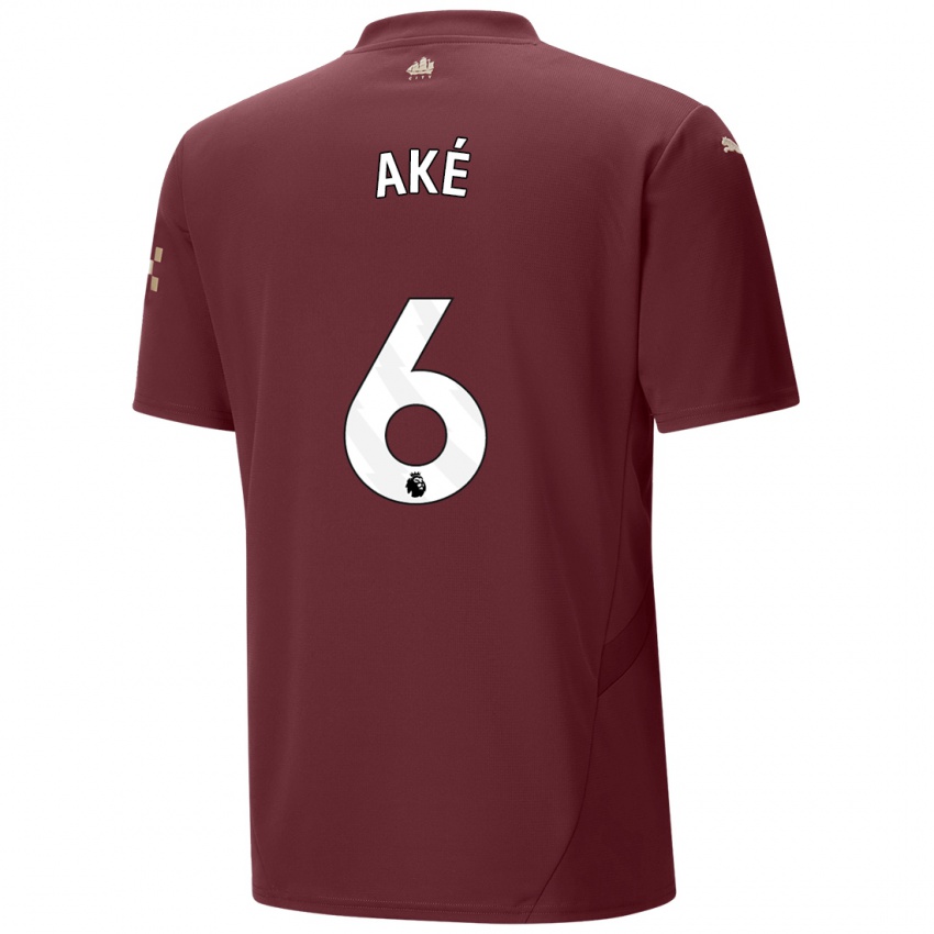 Niño Camiseta Nathan Ake #6 Granate Equipación Tercera 2024/25 La Camisa Argentina