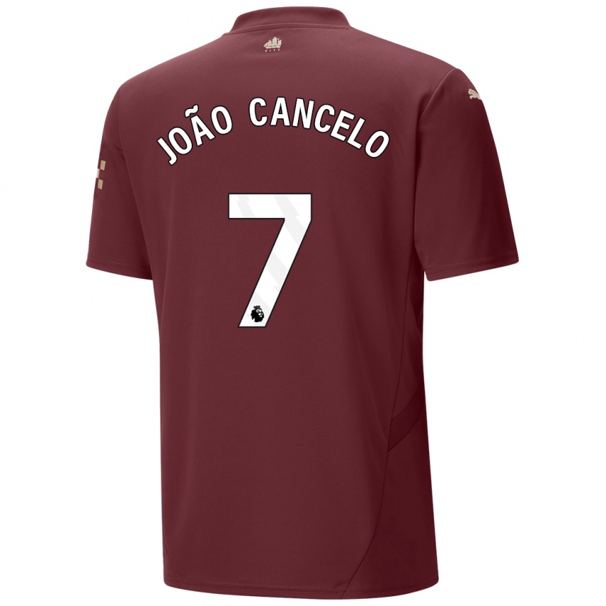 Niño Camiseta Joao Cancelo #7 Granate Equipación Tercera 2024/25 La Camisa Argentina