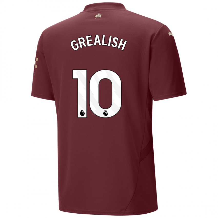 Niño Camiseta Jack Grealish #10 Granate Equipación Tercera 2024/25 La Camisa Argentina