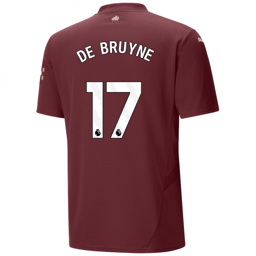 Niño Camiseta Kevin De Bruyne #17 Granate Equipación Tercera 2024/25 La Camisa Argentina