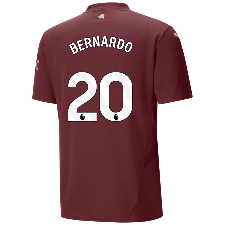 Niño Camiseta Bernardo Silva #20 Granate Equipación Tercera 2024/25 La Camisa Argentina