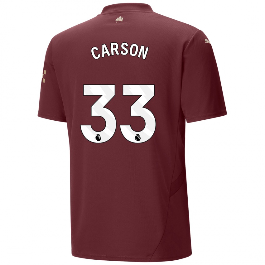 Niño Camiseta Scott Carson #33 Granate Equipación Tercera 2024/25 La Camisa Argentina