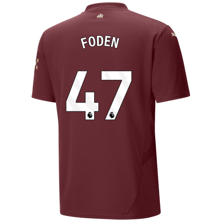 Niño Camiseta Phil Foden #47 Granate Equipación Tercera 2024/25 La Camisa Argentina