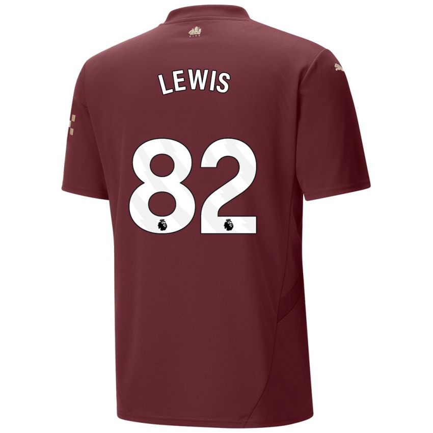 Niño Camiseta Rico Lewis #82 Granate Equipación Tercera 2024/25 La Camisa Argentina