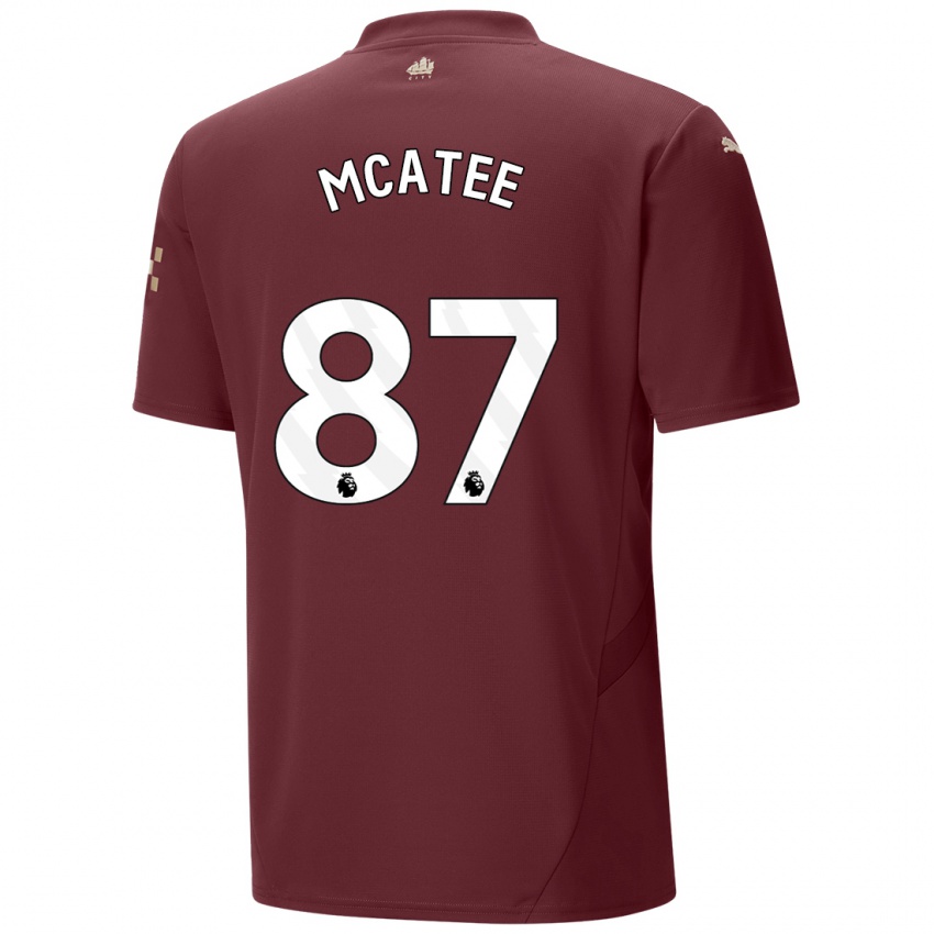 Niño Camiseta James Mcatee #87 Granate Equipación Tercera 2024/25 La Camisa Argentina