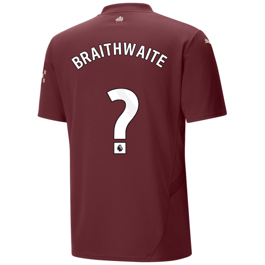 Niño Camiseta Kaden Braithwaite #0 Granate Equipación Tercera 2024/25 La Camisa Argentina