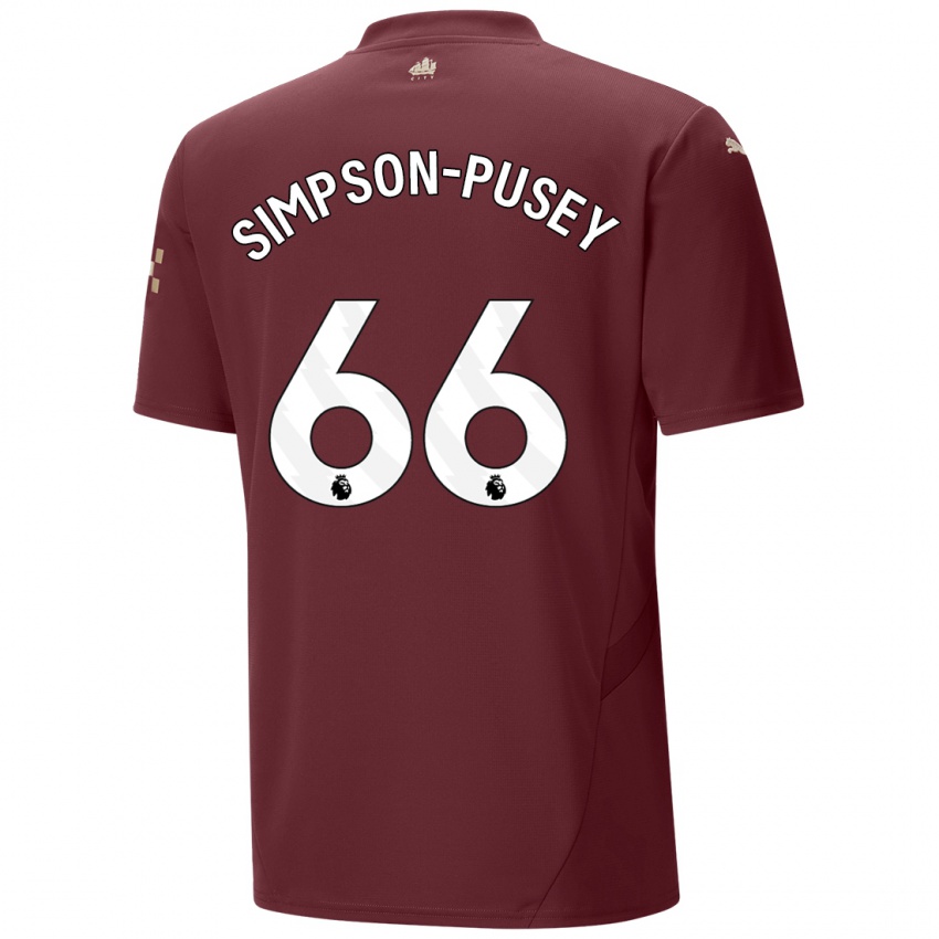 Niño Camiseta Jahmai Simpson-Pusey #66 Granate Equipación Tercera 2024/25 La Camisa Argentina