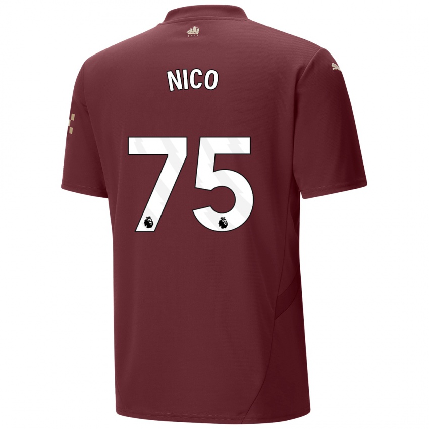 Niño Camiseta Nico O'reilly #75 Granate Equipación Tercera 2024/25 La Camisa Argentina