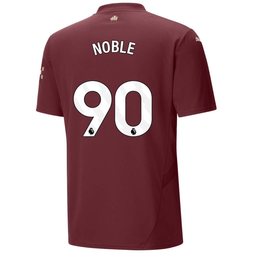 Niño Camiseta Kian Noble #90 Granate Equipación Tercera 2024/25 La Camisa Argentina