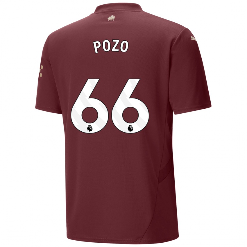 Niño Camiseta Iker Pozo #66 Granate Equipación Tercera 2024/25 La Camisa Argentina