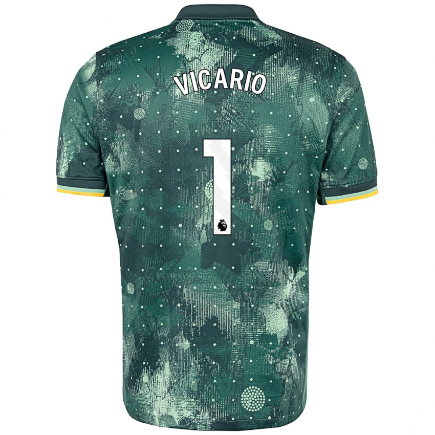 Niño Camiseta Guglielmo Vicario #1 Verde Menta Equipación Tercera 2024/25 La Camisa Argentina