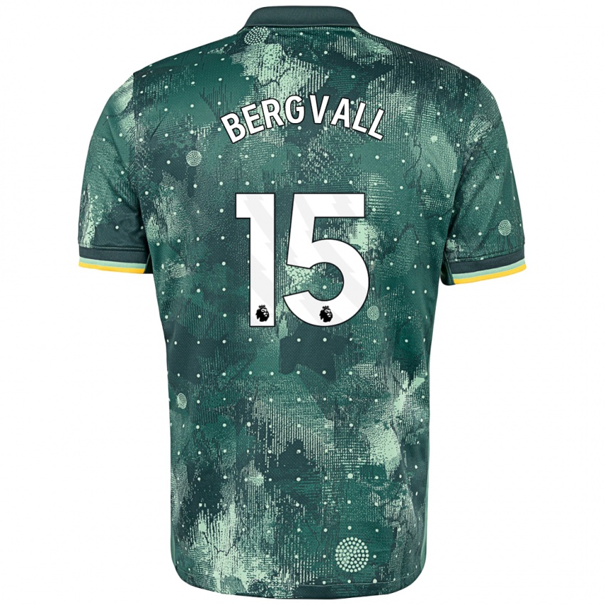 Niño Camiseta Lucas Bergvall #15 Verde Menta Equipación Tercera 2024/25 La Camisa Argentina