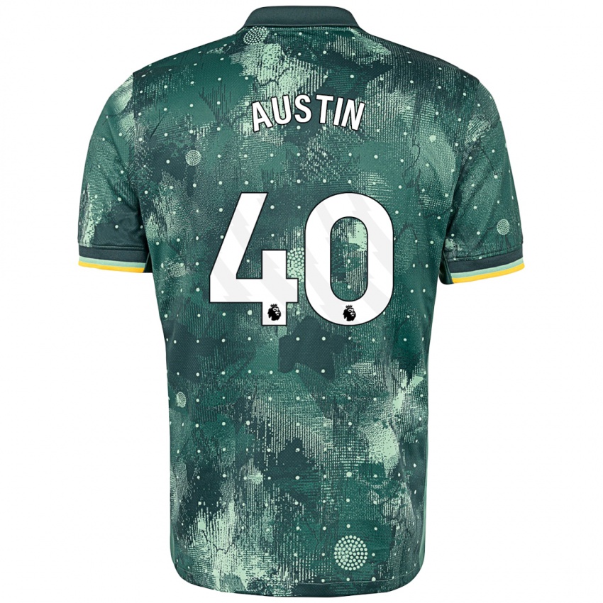 Niño Camiseta Brandon Austin #40 Verde Menta Equipación Tercera 2024/25 La Camisa Argentina