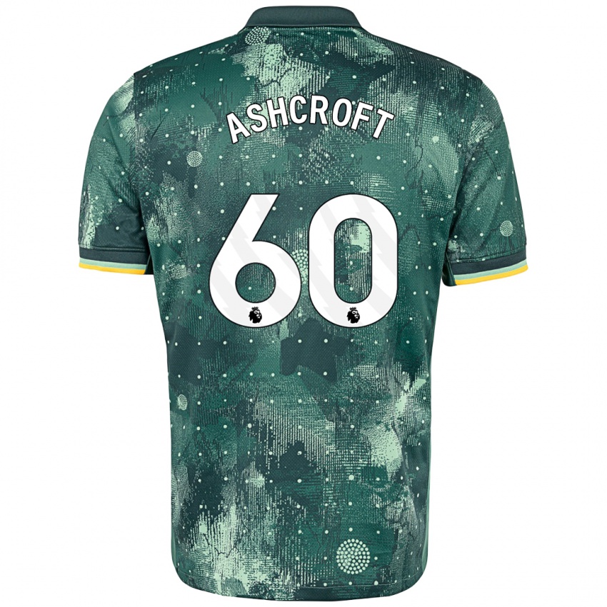 Niño Camiseta Tyrell Ashcroft #60 Verde Menta Equipación Tercera 2024/25 La Camisa Argentina