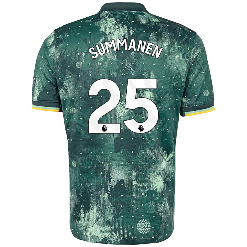 Niño Camiseta Eveliina Summanen #25 Verde Menta Equipación Tercera 2024/25 La Camisa Argentina