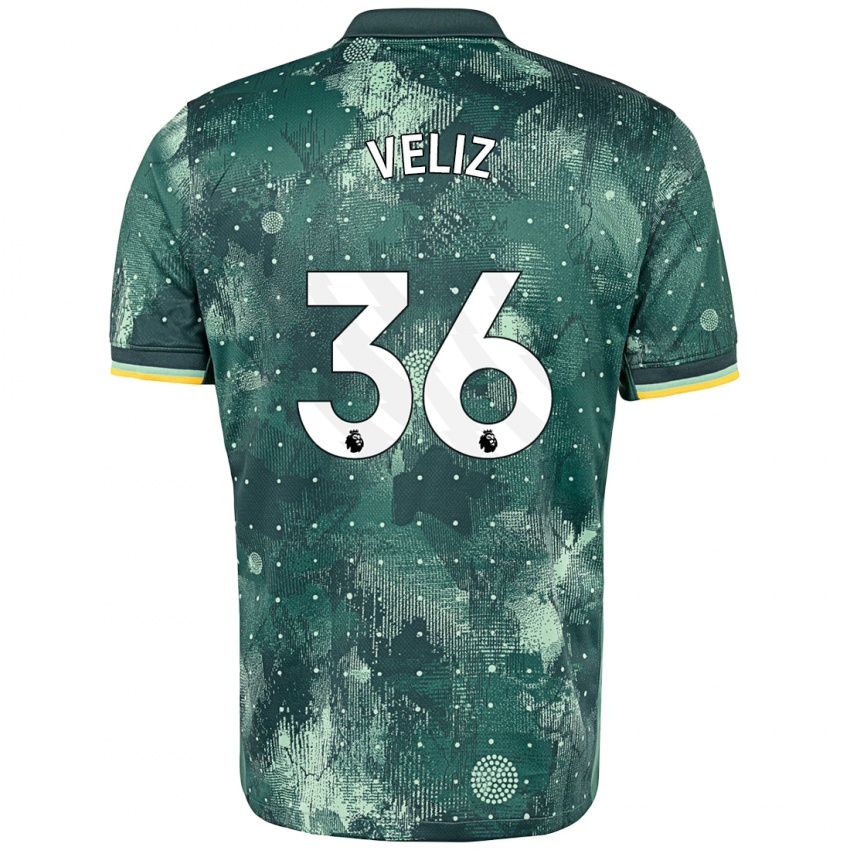 Niño Camiseta Alejo Véliz #36 Verde Menta Equipación Tercera 2024/25 La Camisa Argentina