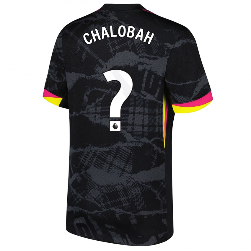 Niño Camiseta Trevoh Chalobah #0 Negro Rosa Equipación Tercera 2024/25 La Camisa Argentina