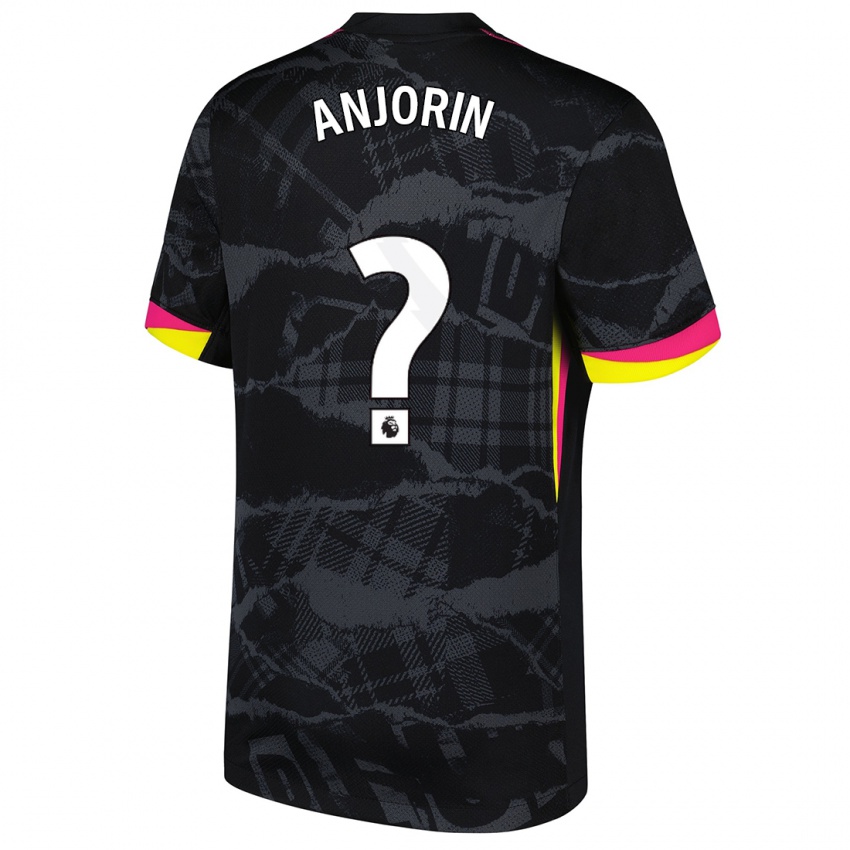 Niño Camiseta Tino Anjorin #0 Negro Rosa Equipación Tercera 2024/25 La Camisa Argentina