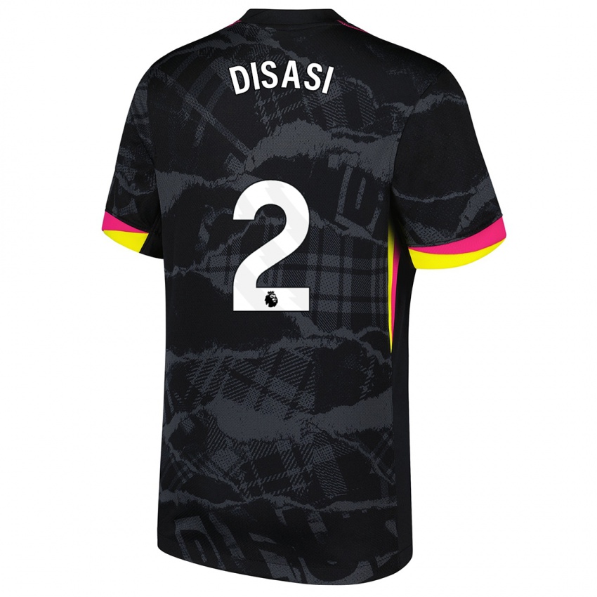 Niño Camiseta Axel Disasi #2 Negro Rosa Equipación Tercera 2024/25 La Camisa Argentina