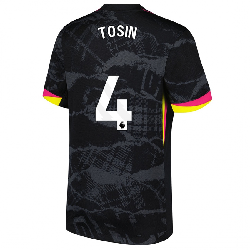 Niño Camiseta Tosin Adarabioyo #4 Negro Rosa Equipación Tercera 2024/25 La Camisa Argentina