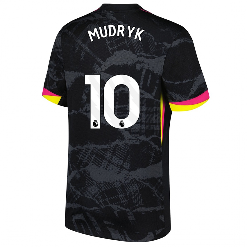 Niño Camiseta Mykhaylo Mudryk #10 Negro Rosa Equipación Tercera 2024/25 La Camisa Argentina