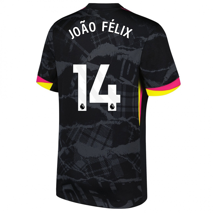 Niño Camiseta Joao Felix #14 Negro Rosa Equipación Tercera 2024/25 La Camisa Argentina