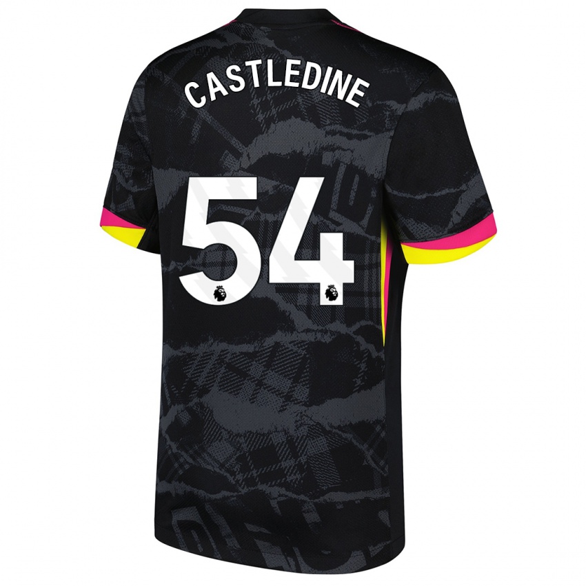 Niño Camiseta Leo Castledine #54 Negro Rosa Equipación Tercera 2024/25 La Camisa Argentina