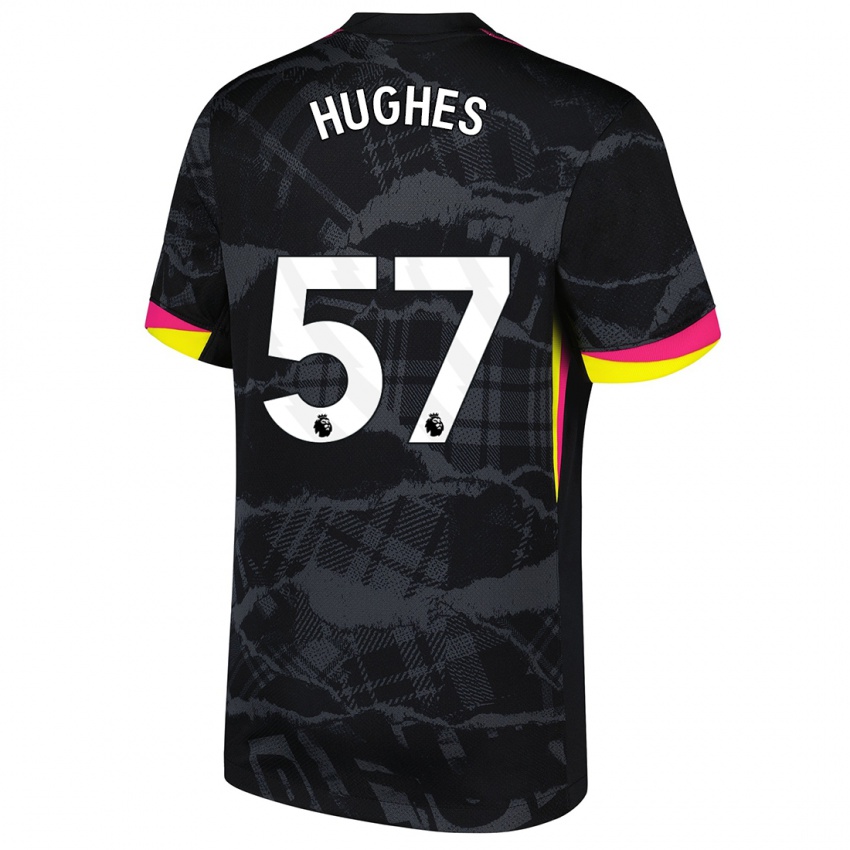 Niño Camiseta Brodi Hughes #57 Negro Rosa Equipación Tercera 2024/25 La Camisa Argentina