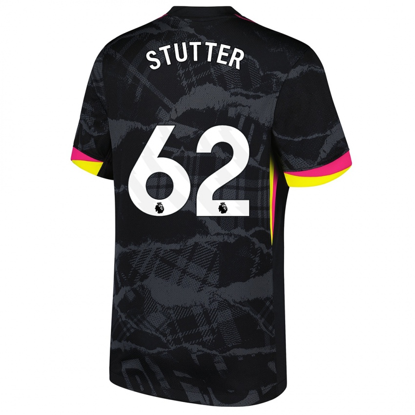 Niño Camiseta Ronnie Stutter #62 Negro Rosa Equipación Tercera 2024/25 La Camisa Argentina