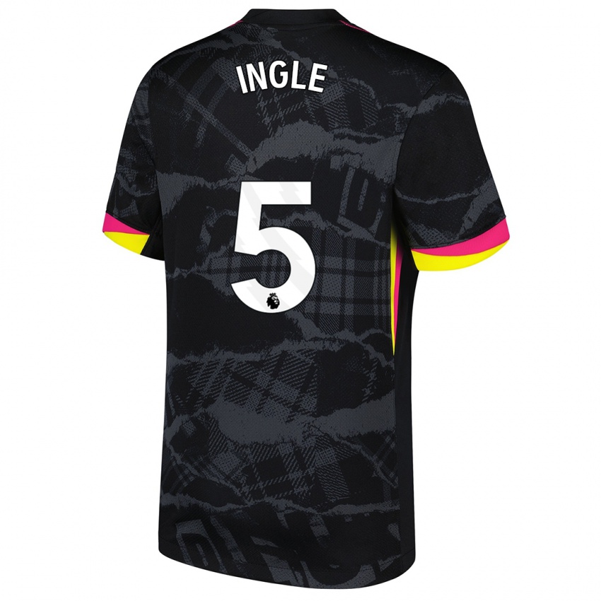 Niño Camiseta Sophie Ingle #5 Negro Rosa Equipación Tercera 2024/25 La Camisa Argentina