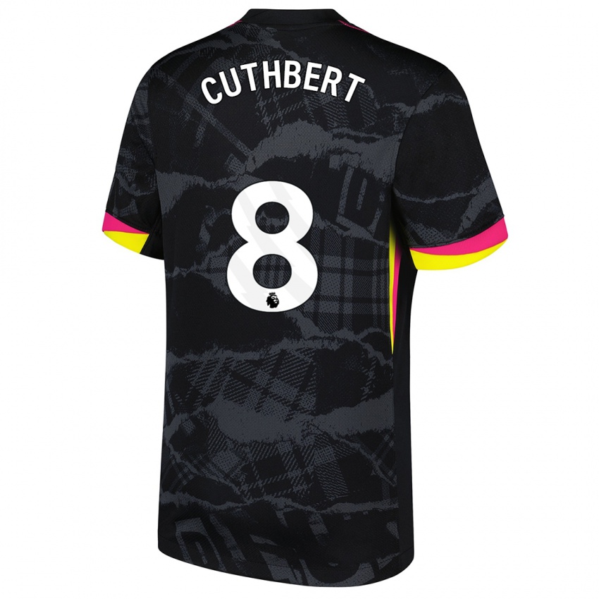 Niño Camiseta Erin Cuthbert #8 Negro Rosa Equipación Tercera 2024/25 La Camisa Argentina