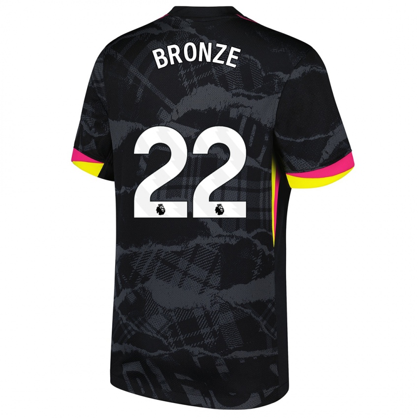 Niño Camiseta Lucy Bronze #22 Negro Rosa Equipación Tercera 2024/25 La Camisa Argentina