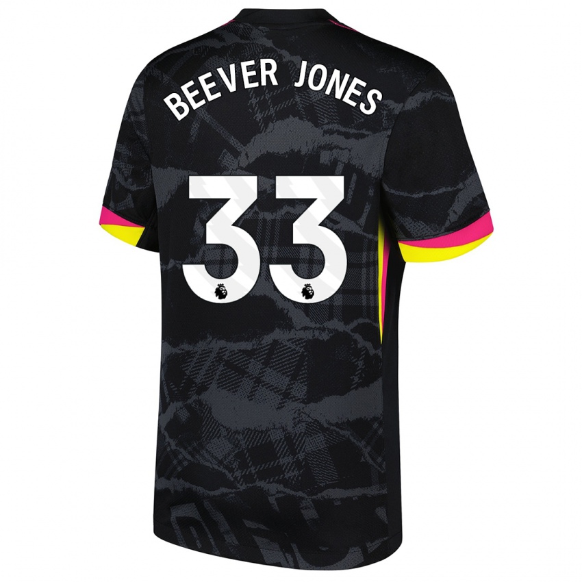 Niño Camiseta Aggie Beever-Jones #33 Negro Rosa Equipación Tercera 2024/25 La Camisa Argentina