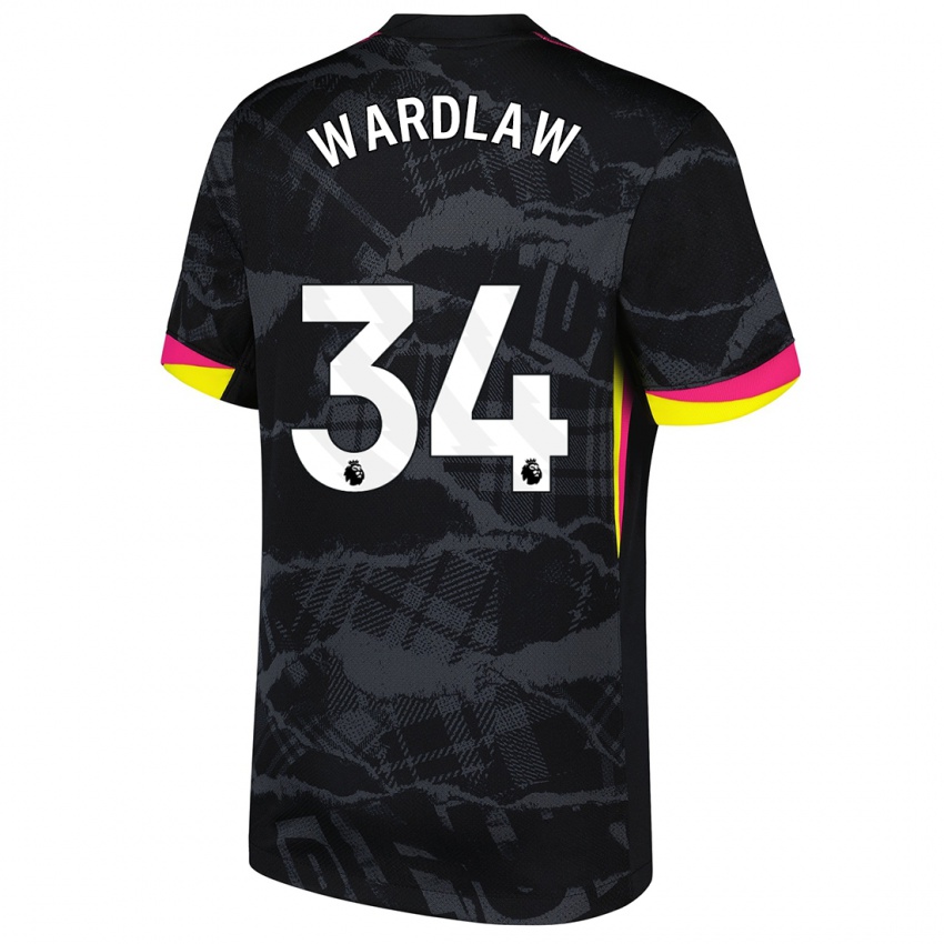 Niño Camiseta Charlotte Wardlaw #34 Negro Rosa Equipación Tercera 2024/25 La Camisa Argentina