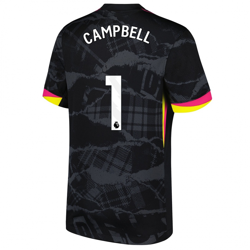 Niño Camiseta Luke Campbell #1 Negro Rosa Equipación Tercera 2024/25 La Camisa Argentina