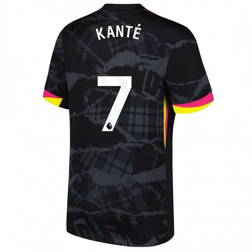 Niño Camiseta N'golo Kante #7 Negro Rosa Equipación Tercera 2024/25 La Camisa Argentina