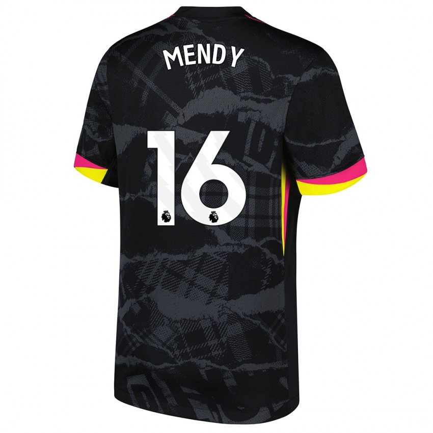 Niño Camiseta Edouard Mendy #16 Negro Rosa Equipación Tercera 2024/25 La Camisa Argentina