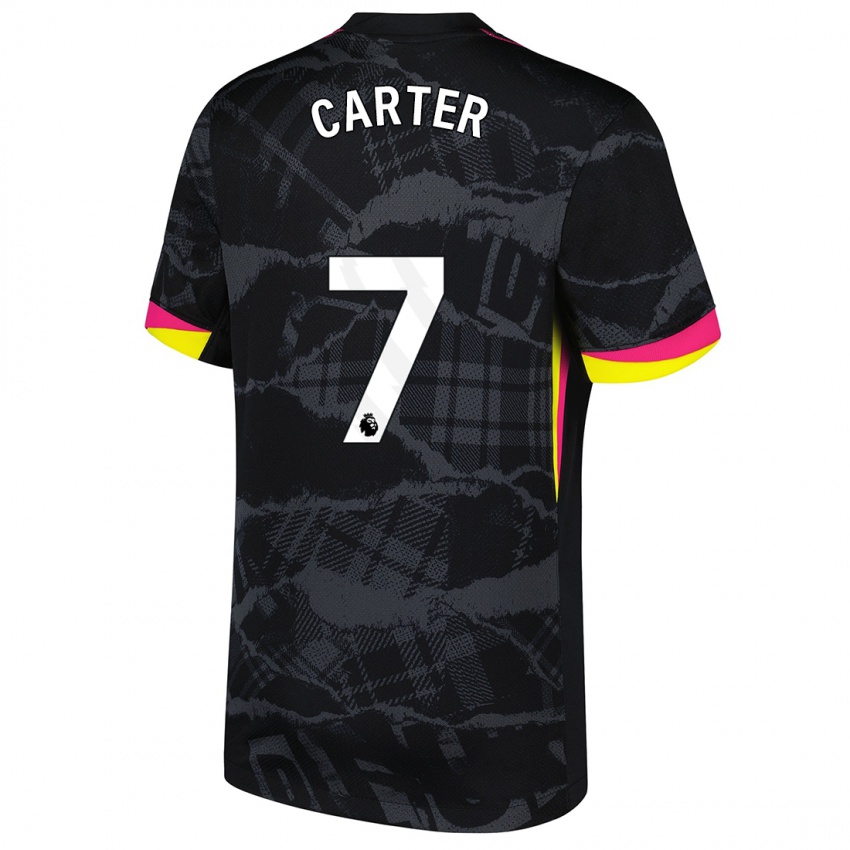 Niño Camiseta Jessica Carter #7 Negro Rosa Equipación Tercera 2024/25 La Camisa Argentina