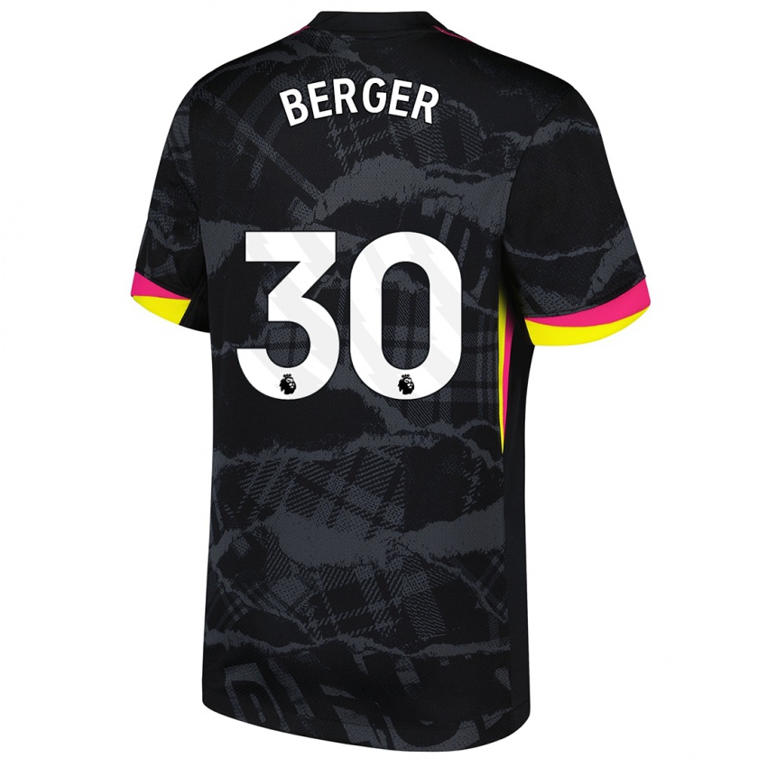 Niño Camiseta Ann-Katrin Berger #30 Negro Rosa Equipación Tercera 2024/25 La Camisa Argentina