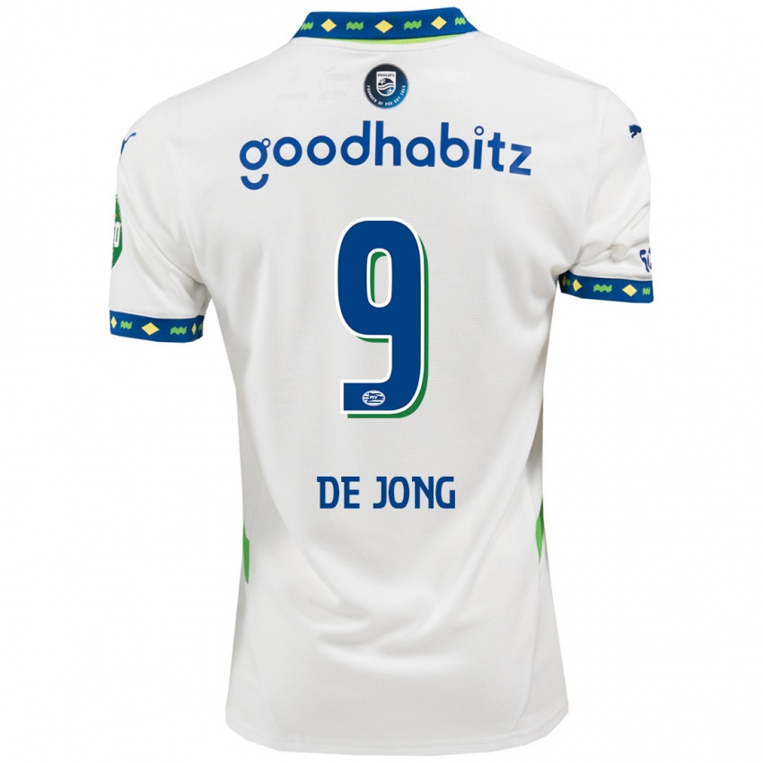 Niño Camiseta Luuk De Jong #9 Blanco Azul Oscuro Equipación Tercera 2024/25 La Camisa Argentina