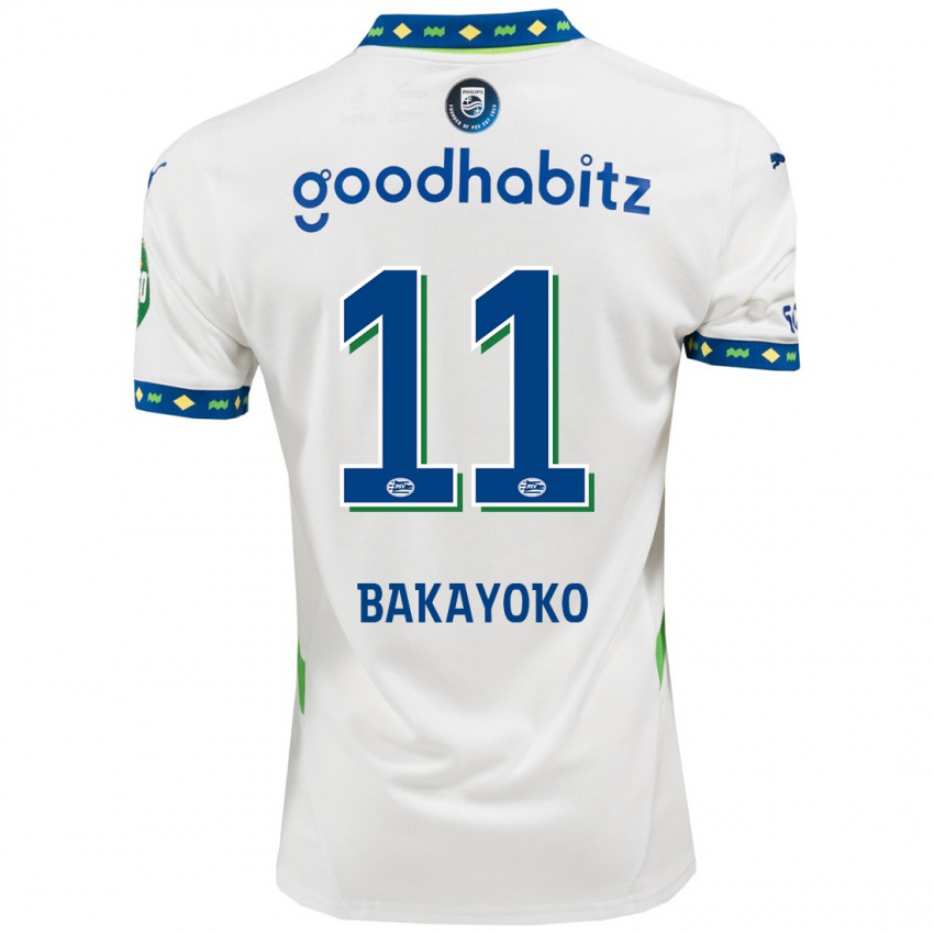 Niño Camiseta Johan Bakayoko #11 Blanco Azul Oscuro Equipación Tercera 2024/25 La Camisa Argentina