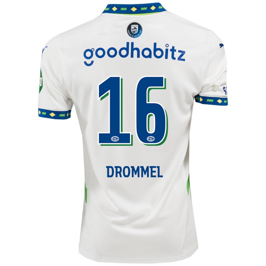 Niño Camiseta Joël Drommel #16 Blanco Azul Oscuro Equipación Tercera 2024/25 La Camisa Argentina