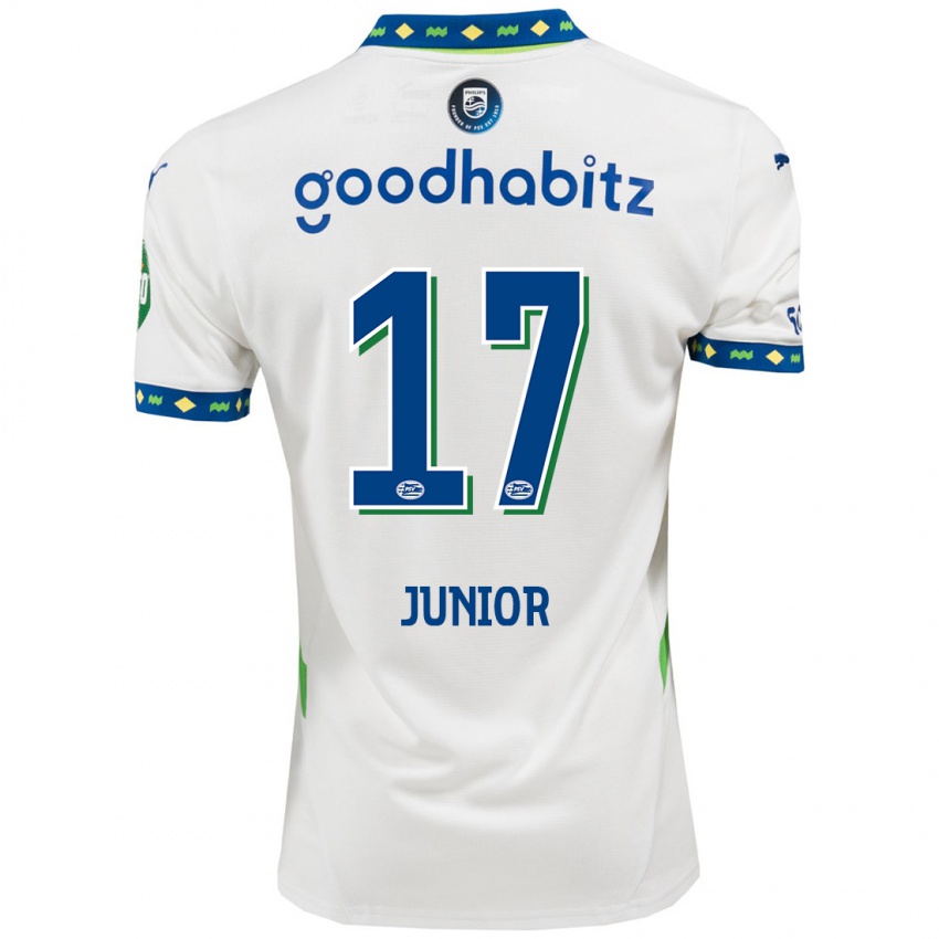 Niño Camiseta Mauro Júnior #17 Blanco Azul Oscuro Equipación Tercera 2024/25 La Camisa Argentina